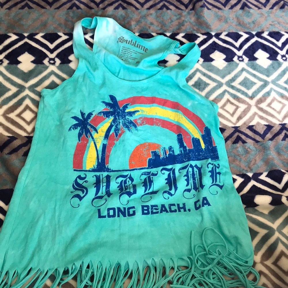 Blue beach tank top